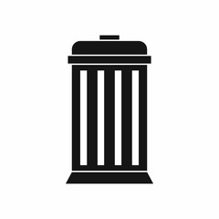 Trash can in simple style isolated on white background vector illustration