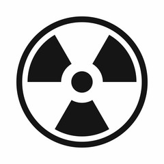 Danger nuclear in simple style isolated on white background vector illustration