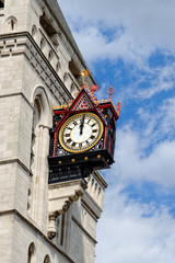 Clock at Royal Court of Justice, London, UK.