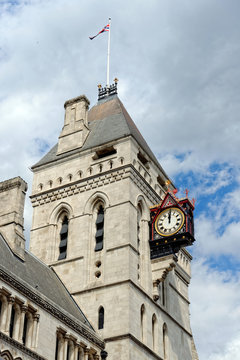 Clock at Royal Court of Justice, London, UK.