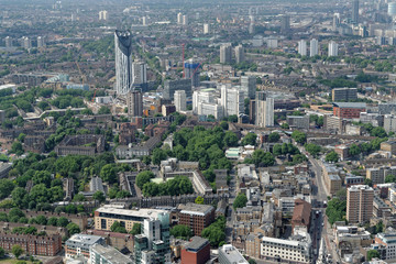 Obraz premium London rooftop view panorama with urban architectures. View from the Shard Building in London.