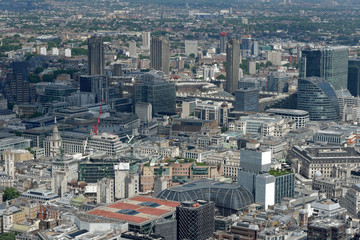 Fototapeta premium London rooftop view panorama with urban architectures. View from the Shard Building in London.
