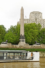 Cleopatra's Needle in London is one of three similar named Egypian obelisks and is located in the...