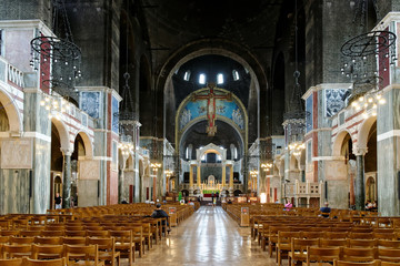 Westminster Cathedral interior - the seat of the Cardinal Archbishop of Westminster and the Mother Church for Roman Catholics in England and Wales.
