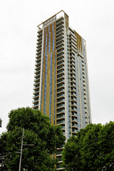 The One Elephant tower - 37 storeys residential building at Elephant and Castle in the London Borough of Southwark.