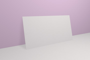 Mock up business card and cover horizontal format. White paper card on table, for your design and template. Three-dimensional rendering.