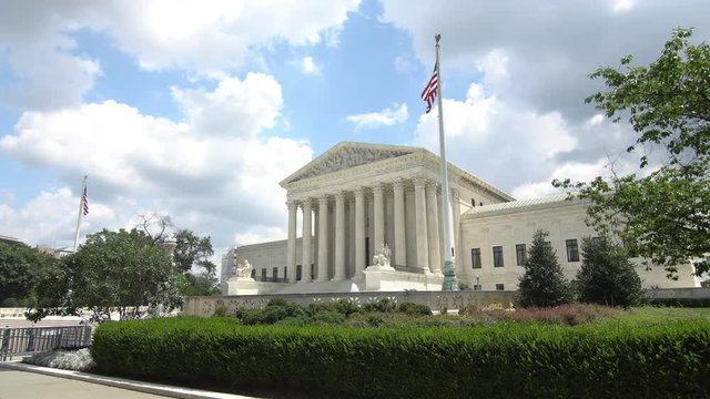 Washington DC - July 6th, 2016: Untied States Supreme Court shot on a bright summer day in Washington DC, no people