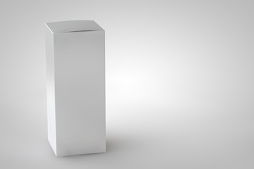 Mock up package box. White tall long product cardboard. Realistic box for your design. Three-dimensional rendering.