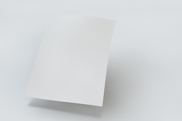 Mock up poster on white background. 3D rendering poster standart format A5 / A4 / A3 / A2 / A1/ A0. Three-dimensional rendering.