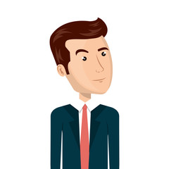 avatar businessman wearing suit and tie cartoon. vector illustration