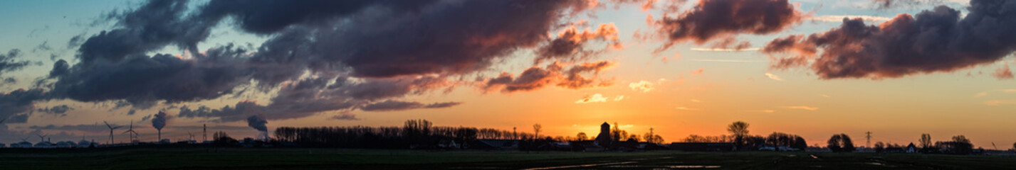 Sunrise at Spaarndam, The Netherlands.