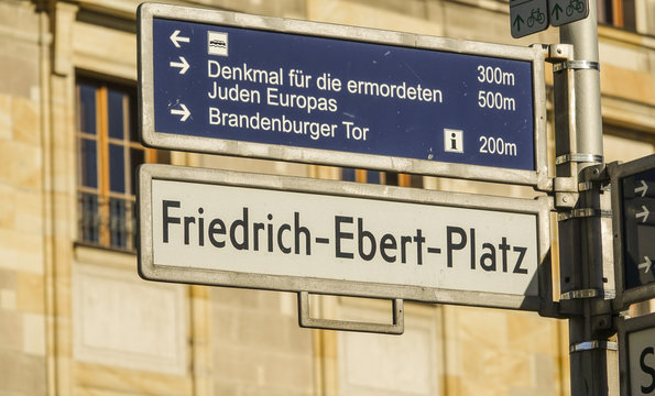 Street sign Friedrich Ebent Platz in Berlin