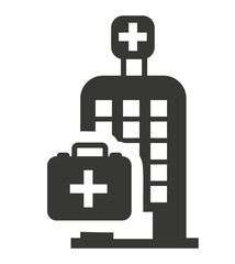 Obraz premium hospital building with medical icon vector illustration design