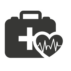 kit medical silhouette isolated vector illustration design