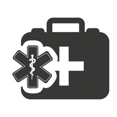 kit medical silhouette isolated vector illustration design