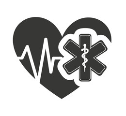 heart cardiology with medical icon vector illustration design