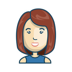 avatar face woman cartoon smiling. female person. vector illustration