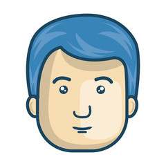 avatar face man cartoon male person. vector illustration