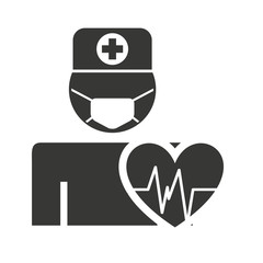 doctor avatar silhouette with medical icon vector illustration design