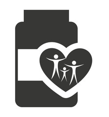 bottle drugs with medical icon vector illustration design