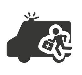 ambulance with medical icon vector illustration design