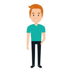 avatar man smiling cartoon wearing casual clothes. vector illustration