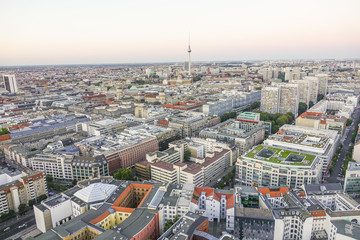 Aerial view over the city of Berlin Germany