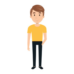 avatar man smiling cartoon wearing casual clothes. vector illustration