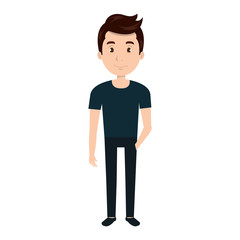 avatar man smiling cartoon wearing casual clothes. vector illustration