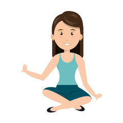 Fototapeta na wymiar avatar woman cartoon smiling with relaxed pose. vector illustration