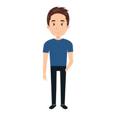avatar man smiling cartoon wearing casual clothes. vector illustration