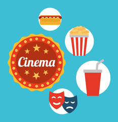 cinema entertainment flat icon vector illustration design