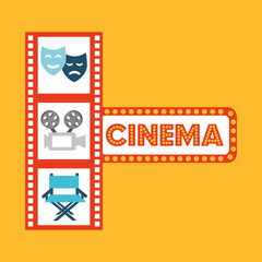 cinema entertainment flat icon vector illustration design