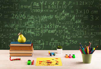 Back to school blackboard with numbers