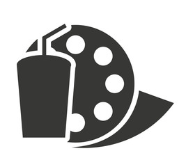 reel tape with cinema icon vector illustration design