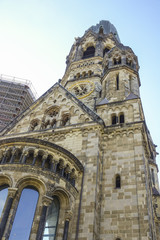 Fototapeta na wymiar Famous Berlin Gedaechtniskirche - Kaiser Wilhelm Memorial Church in Berlin