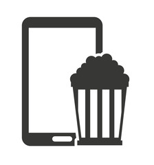 cinema online with smartphone vector illustration design