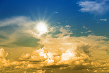 Fototapeta na wymiar sky clouds and sun