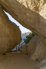 Obraz premium Petra in village Groikos Patmos island, Greece