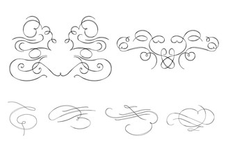 Beautiful calligraphic ornaments to decorate book covers, letters, post cards, greetings, wedding invitations and more