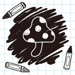 mushroom doodle drawing