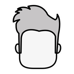 avatar face man silhouette male person. vector illustration