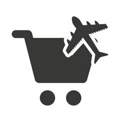 cart shopping with commercial icon isolated vector illustration design