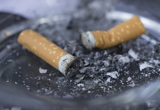 Two cigarette butts in ashtray