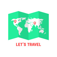 Naklejka premium green road map with world image