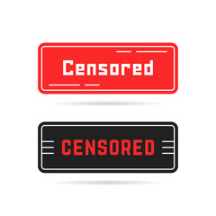 two censored banners with shadow