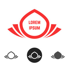 abstract flower logos set