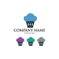 Cake Bakery Bread Cupcake Logo Icon Vector