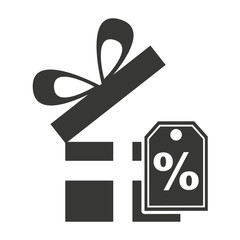 gift box with commercial isolated icon vector illustration design