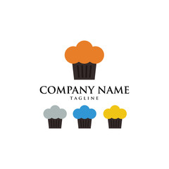 Cake Bakery Bread Cupcake Logo Icon Vector